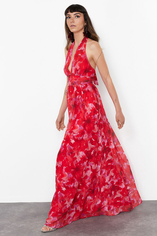 Trendyol Vestido cuello halter blanco