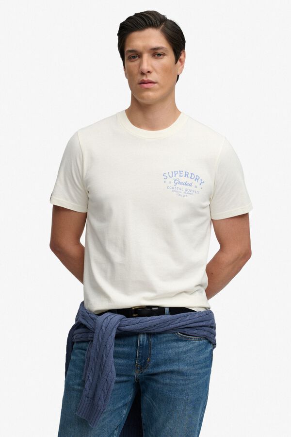 Superdry T-shirt de manga curta estampada branco