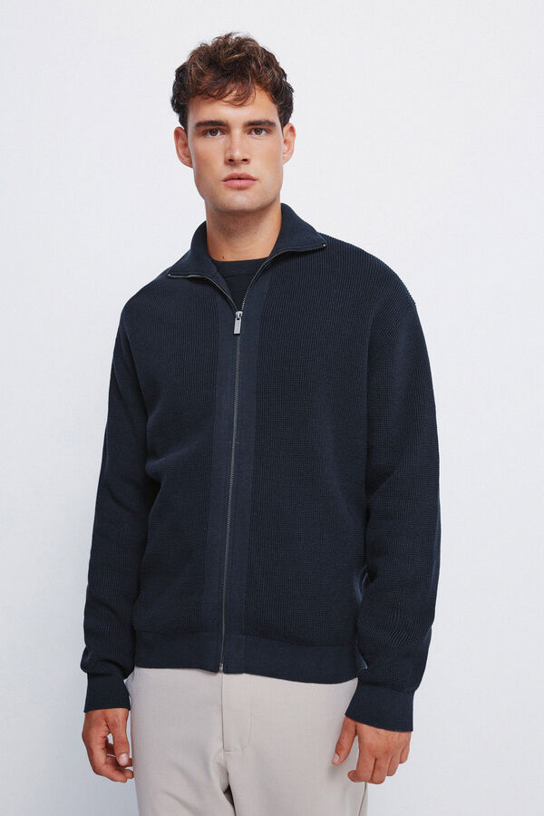 Springfield Zip fastening cardigan cardigan blue