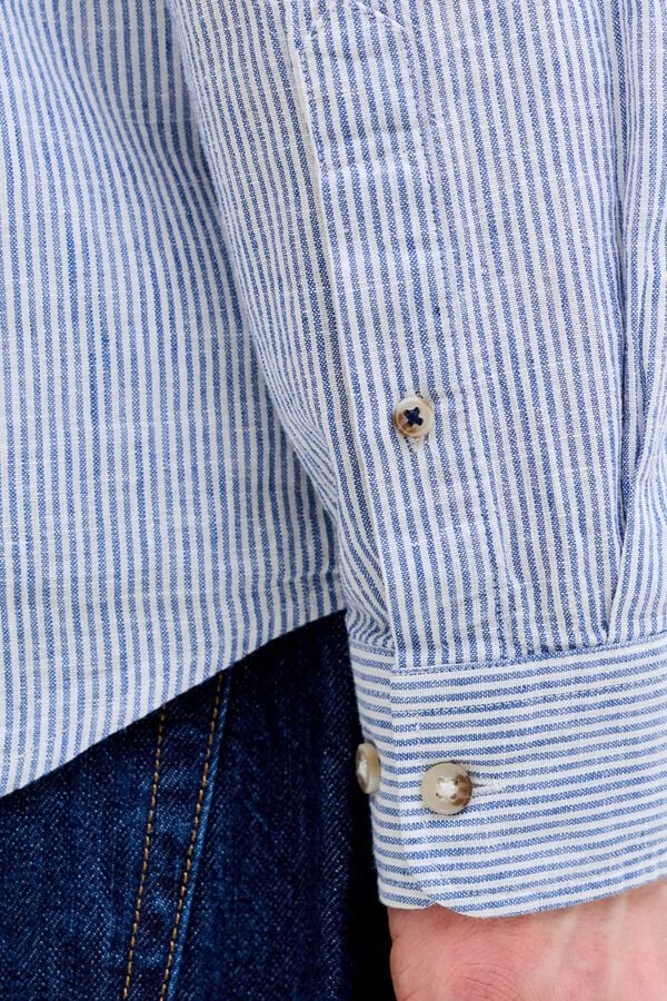 Jack & Jones Linen regular fit shirt blue