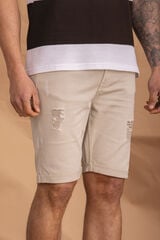 Celopman Bermudas quebradas de 5 bolsos bege