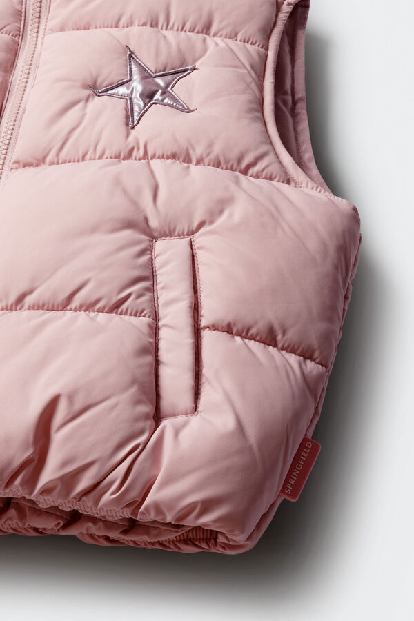 Springfield Kids Colete acolchoado com estampado de estrela para menina rosa