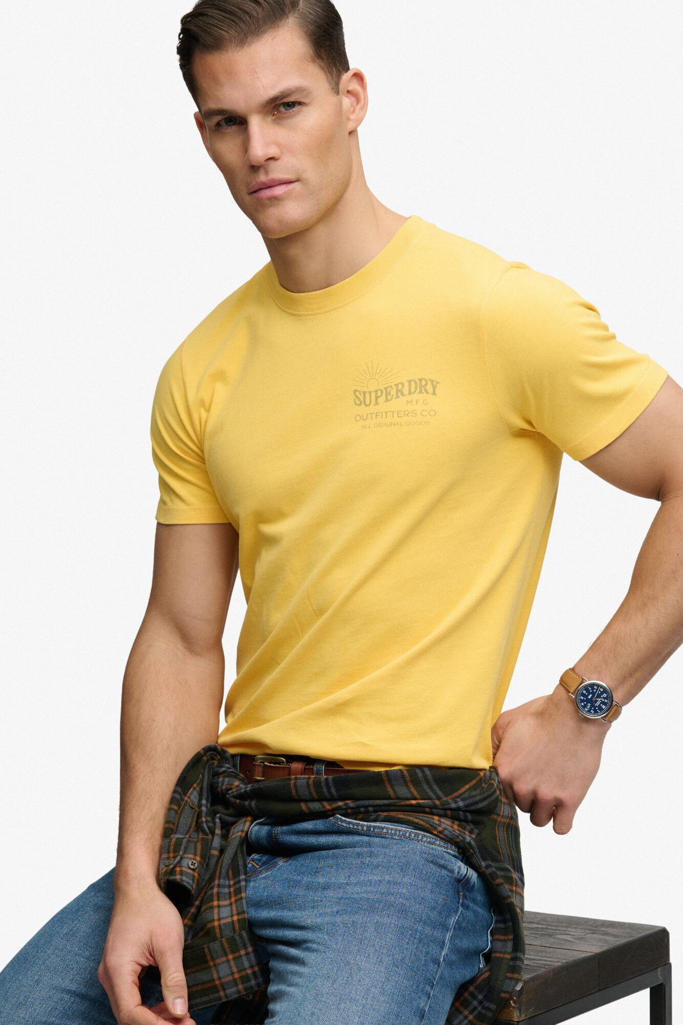 Superdry T-shirt de manga curta com estampado de montanhas