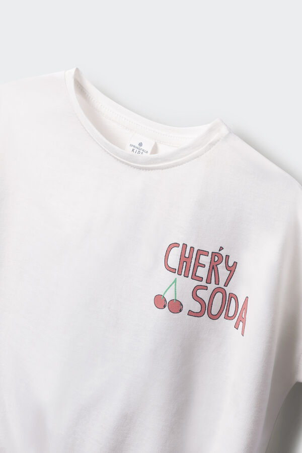 Springfield Kids Camiseta feminina Cherry Soda branco