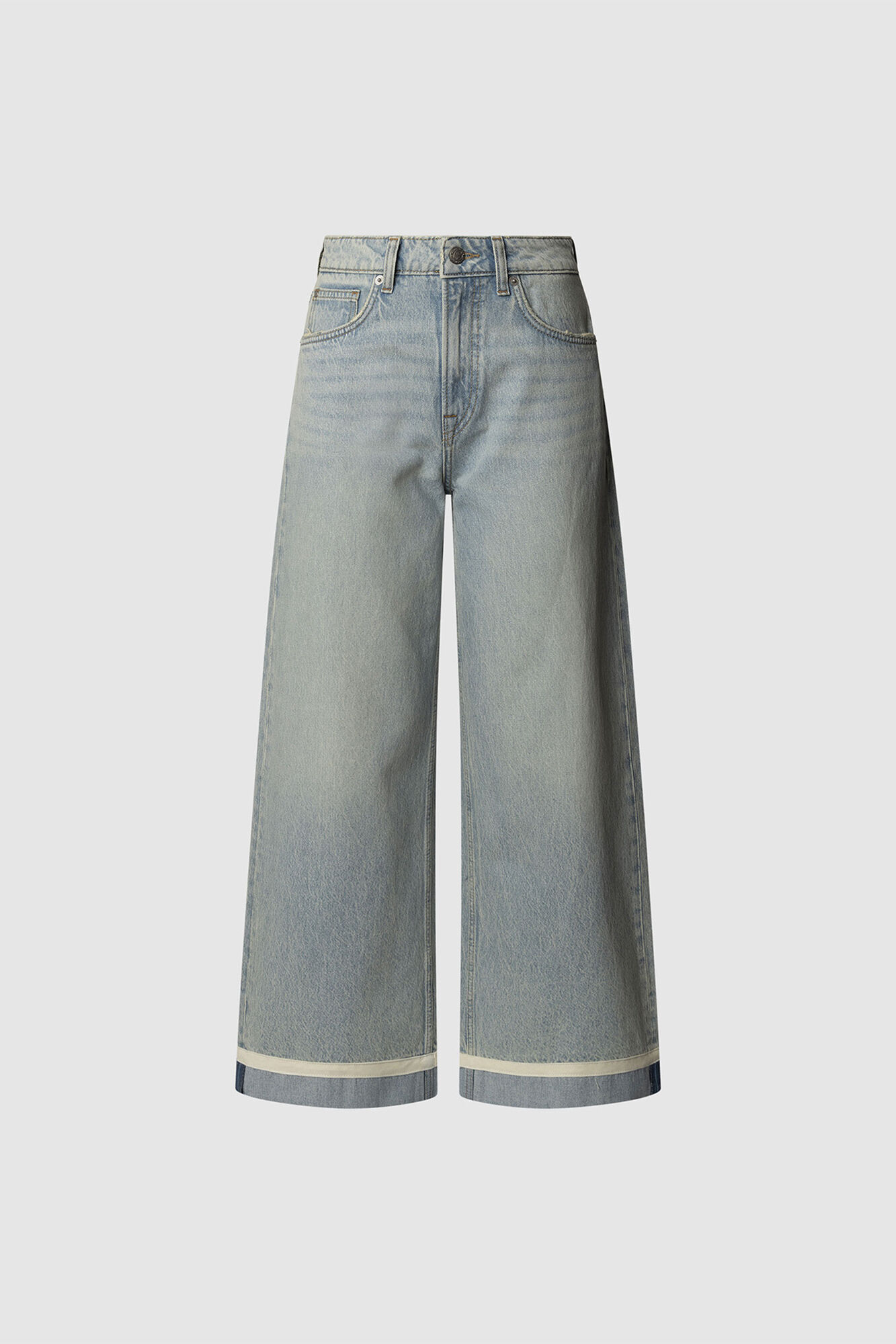 Pepe Jeans Cal&ccedil;a denim de perna larga com detalhe na baixo