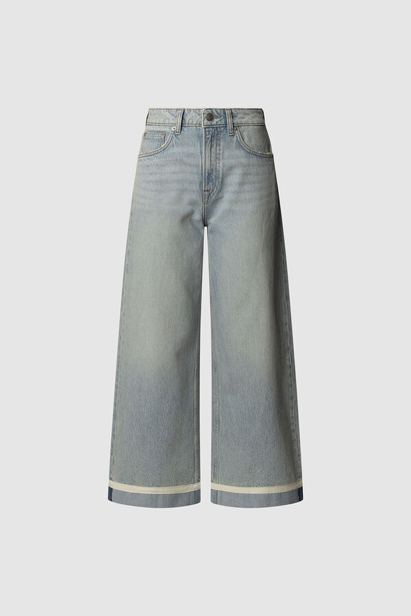 Pepe Jeans  Calça denim de perna larga com detalhe na baixo azul