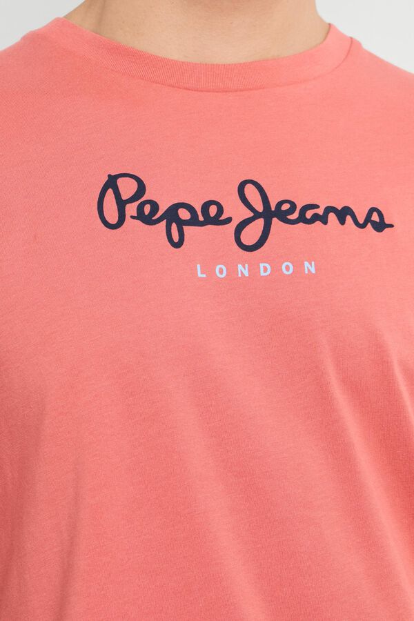 Pepe Jeans T-shirt de manga curta com logo borgonha
