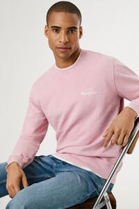 Pepe Jeans Sweatshirt lavado com logo pequeno na frente e logo grande atrás. 