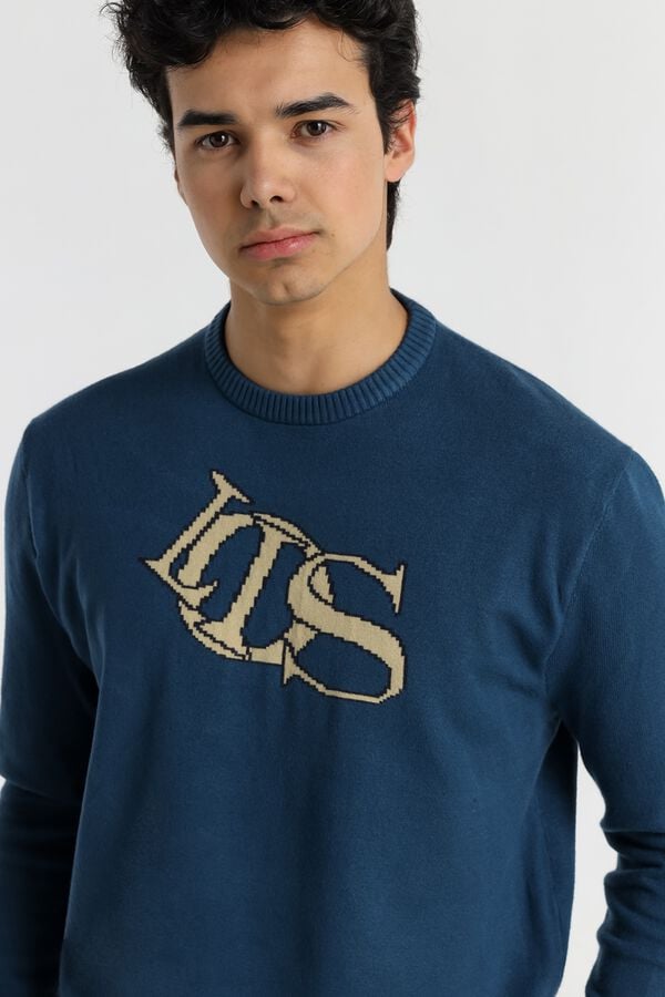 Lois Camisola de gola caixa azul