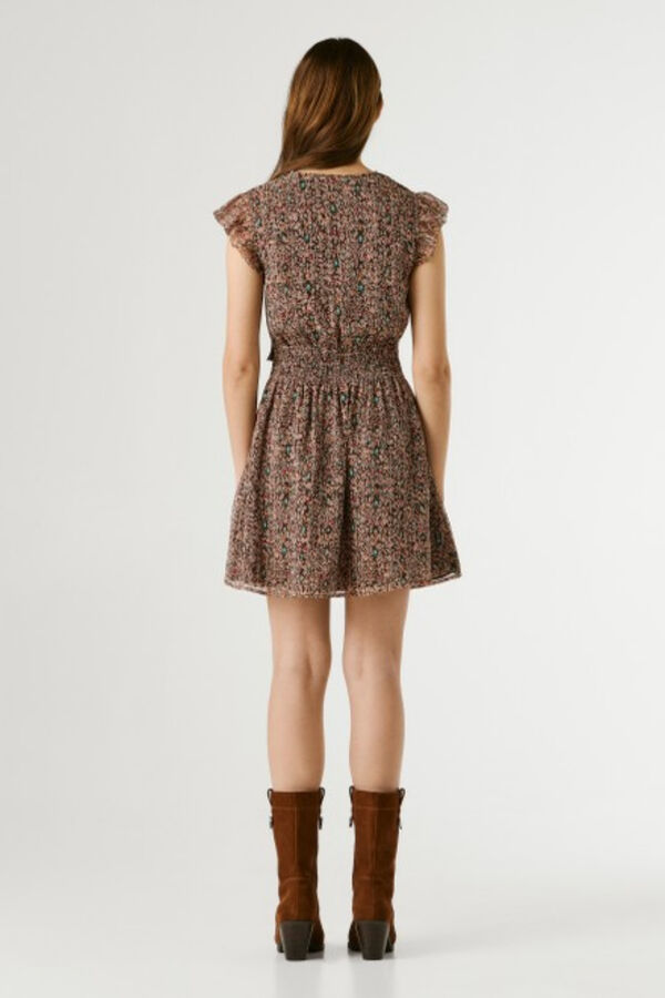 Pepe Jeans Vestido com mangas de folhos cru