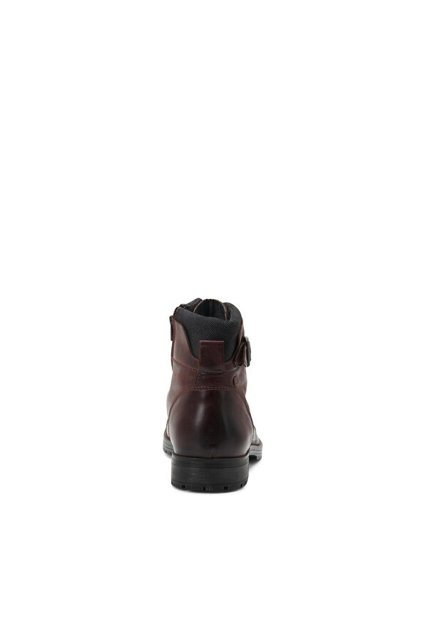 Jack & Jones Bota piel piso track marr&oacute;n