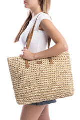 XTI Bolsa De R&aacute;fia bege