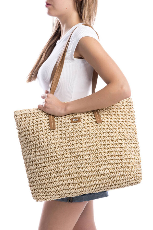 XTI Bolsa De R&aacute;fia bege