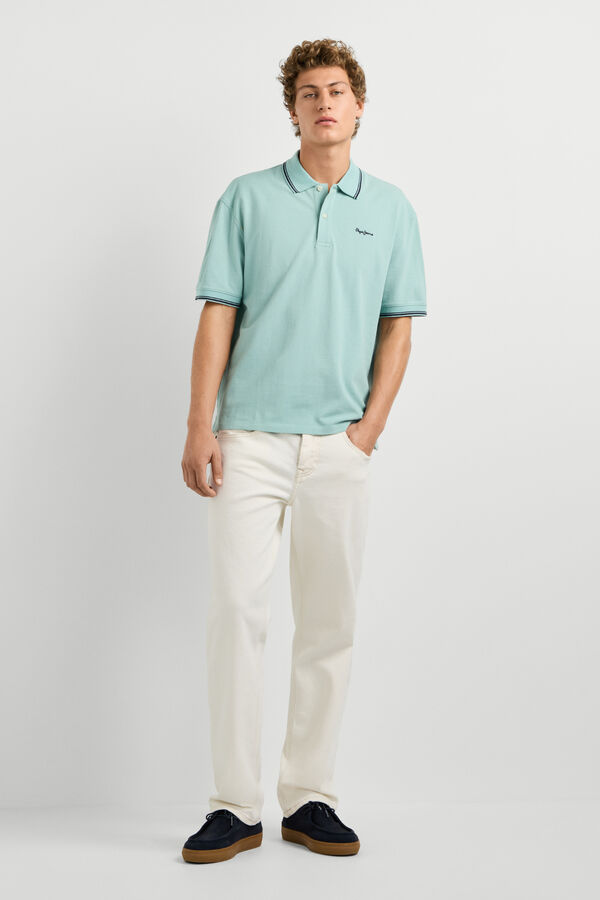 Pepe Jeans Polo piqu&eacute; regular com logo azul
