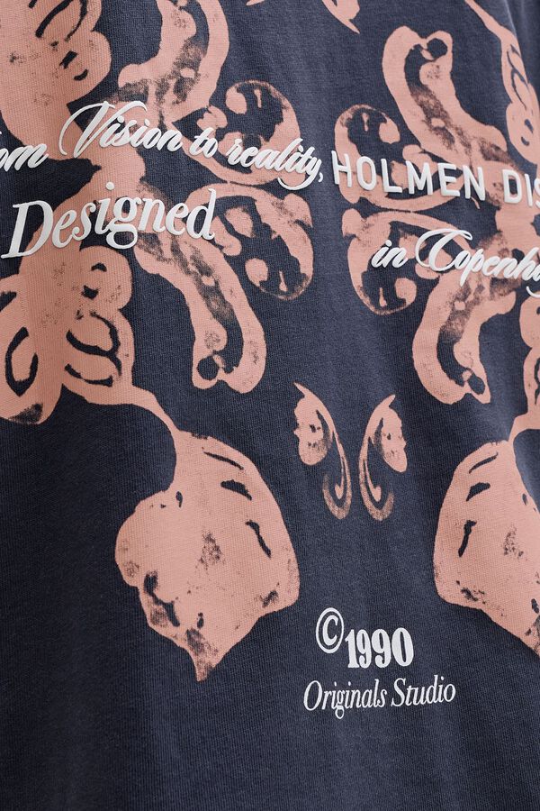 Jack & Jones T-shirt loose em algod&atilde;o cinzento