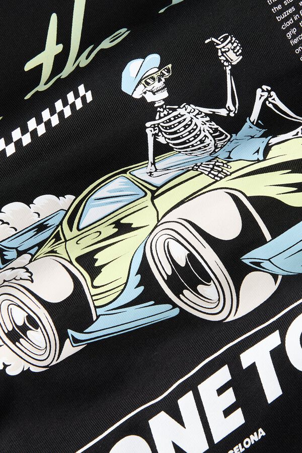 Jack & Jones PLUS T-shirt de manga curta estampada preto