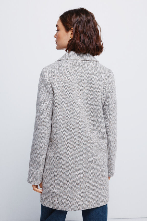 Springfield Casaco sobretudo com gola de lapela cinzento