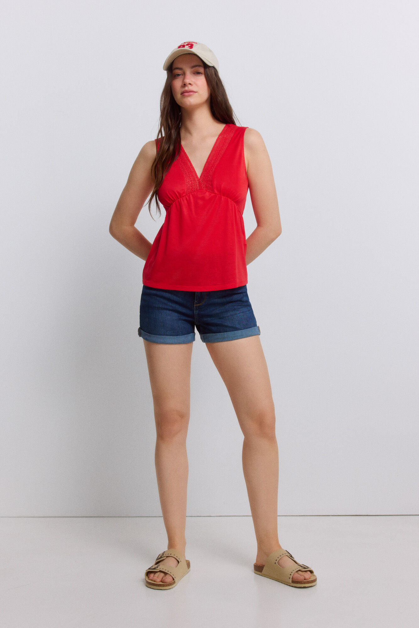 Springfield Camiseta sin mangas crochet