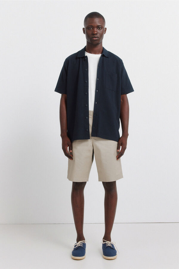 Springfield Bermudas de algod&atilde;o relaxed fit bege