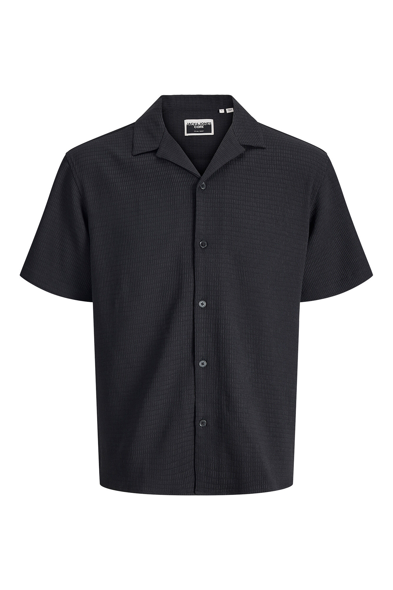 Jack & Jones Camisa resort manga curta tecido plano