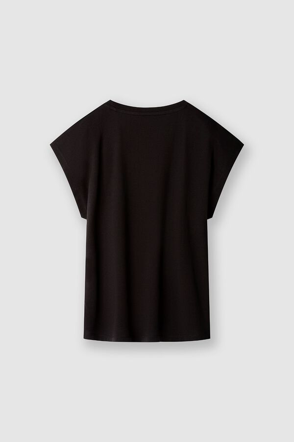Pepe Jeans T-shirt slim manga curta preto