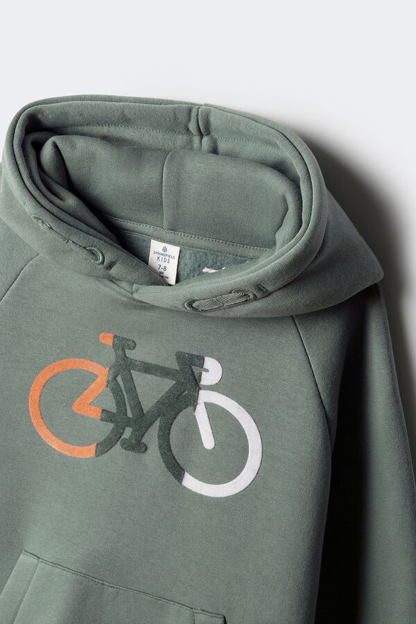 Springfield Kids Sweatshirt infantil com capuz para capuz verde