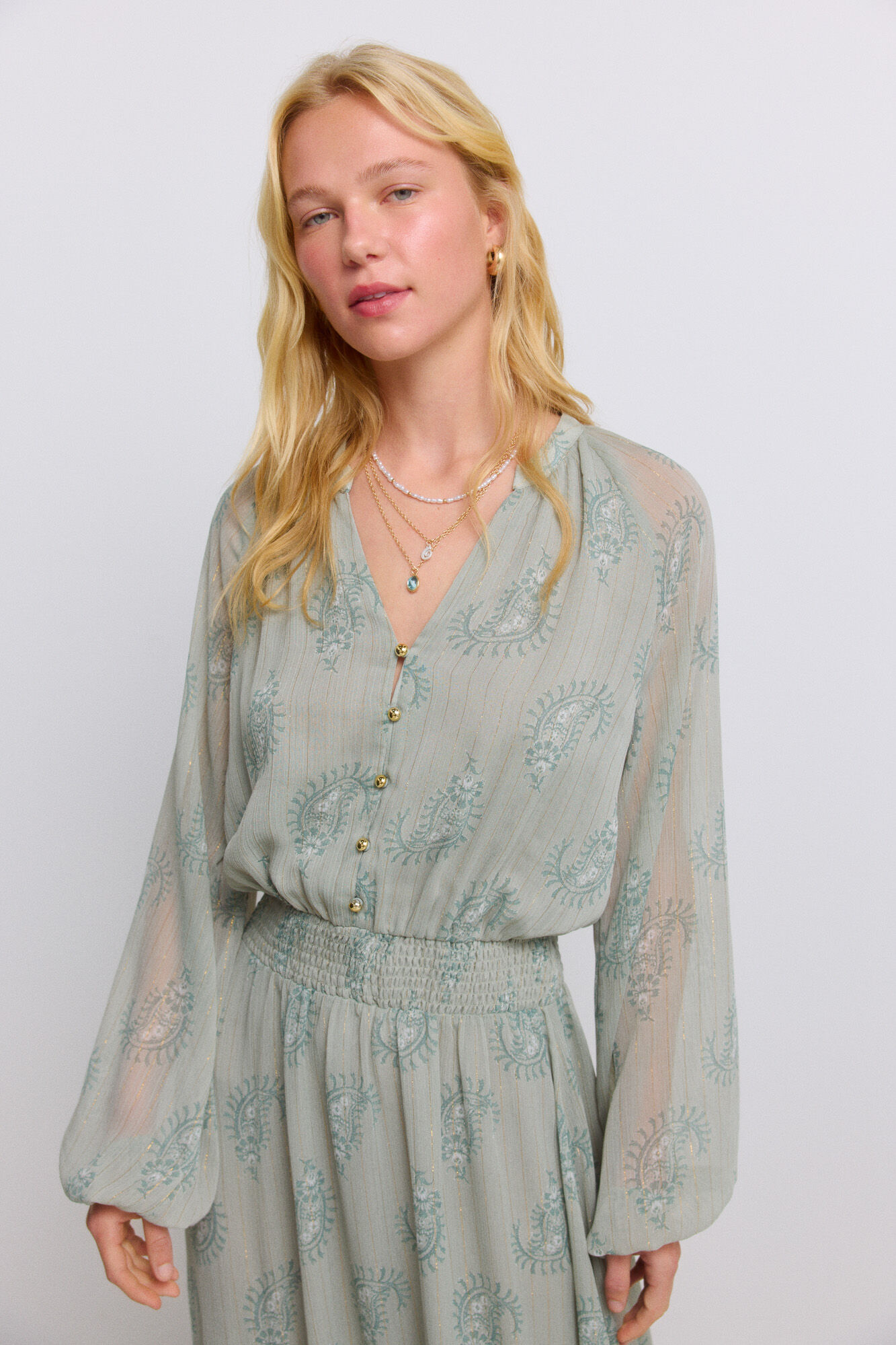 Springfield Vestido midi estampado favo de mel