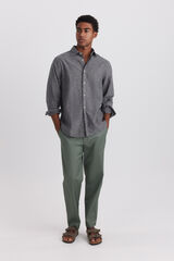 Springfield Camisa tipo lino gris