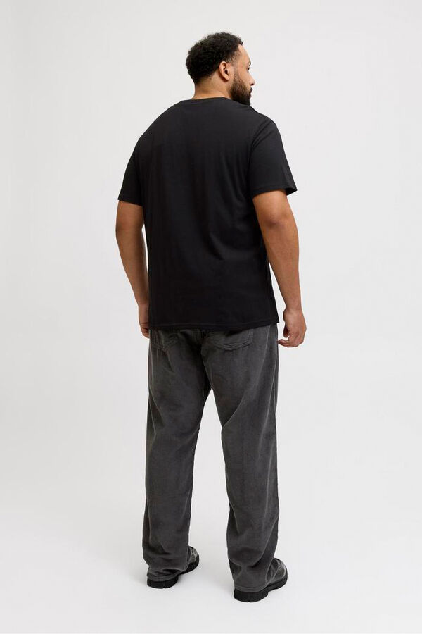 Jack & Jones PLUS T-shirt básica com estampado frontal preto
