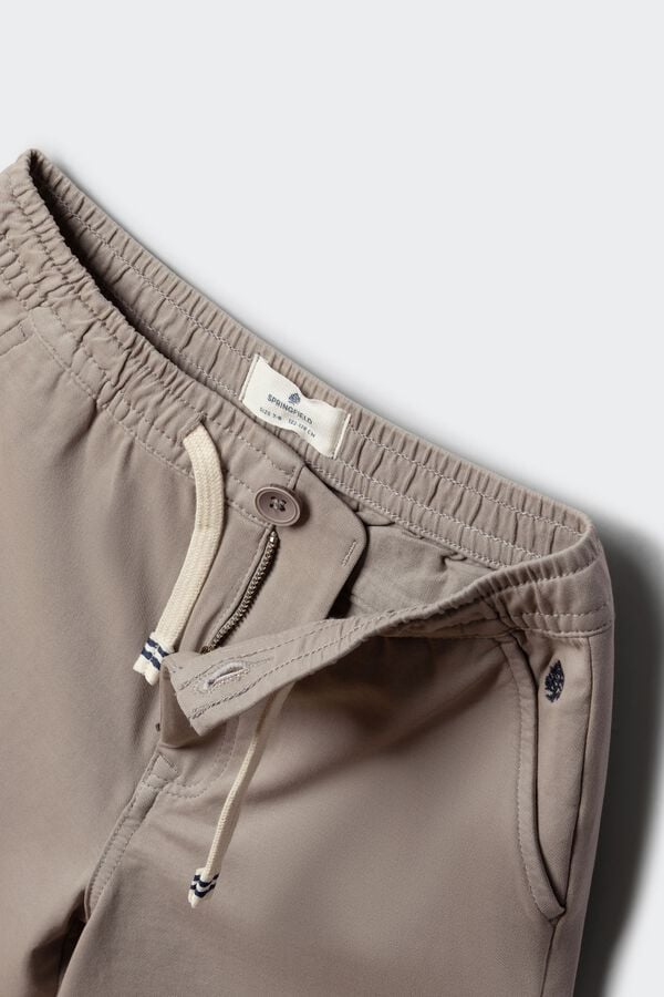 Springfield Kids Bermuda chino em malha para menino cinzento