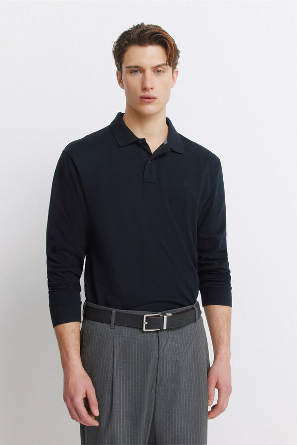 Springfield Polo Springfield b&aacute;sico manga comprida regular fit azul