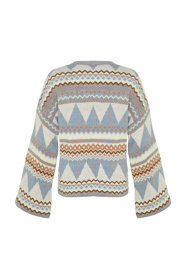 Trendyol Camisola b&aacute;sica de malha fina com gola redonda cinzento