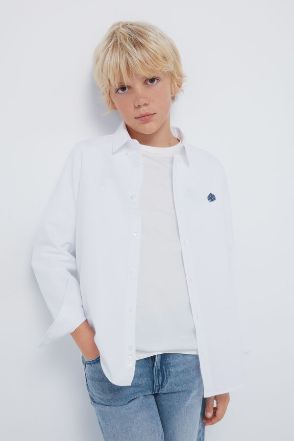 Springfield Kids Camisa de menino com cotoveleiras branco