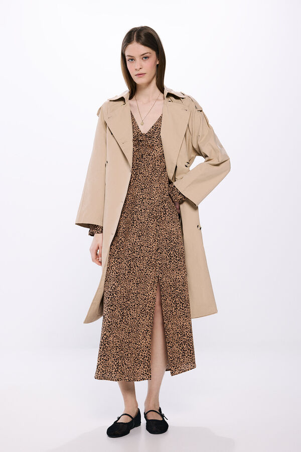 Springfield Vestido midi leopardo cru