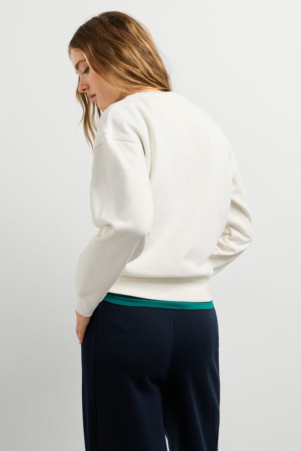 Pepe Jeans Sweatshirt de gola redonda com logo bege