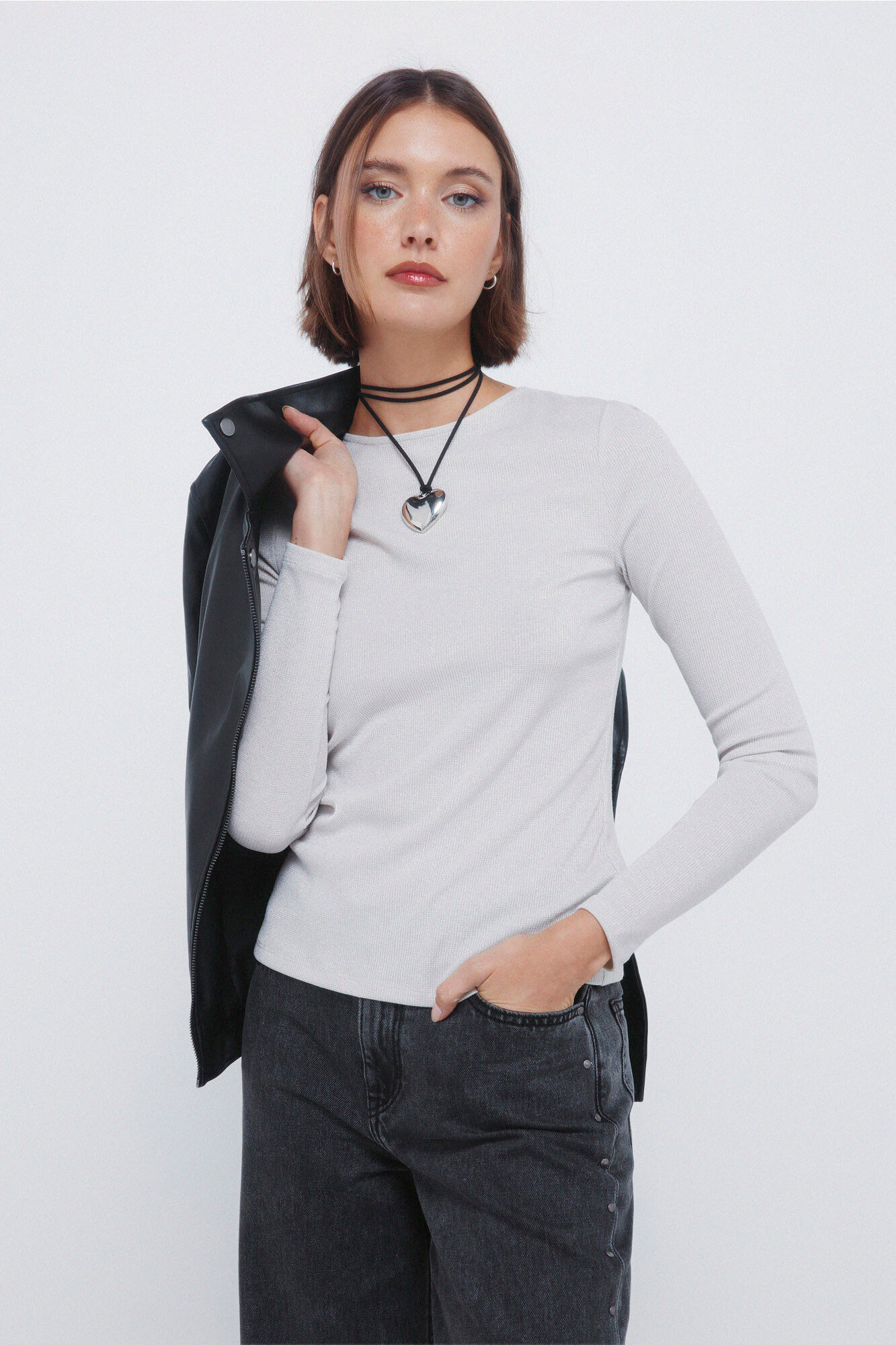 Springfield Camiseta lurex escote espalda