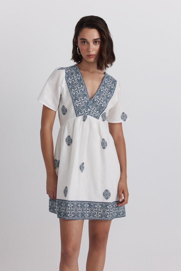 Springfield Vestido estampado sanefa azul