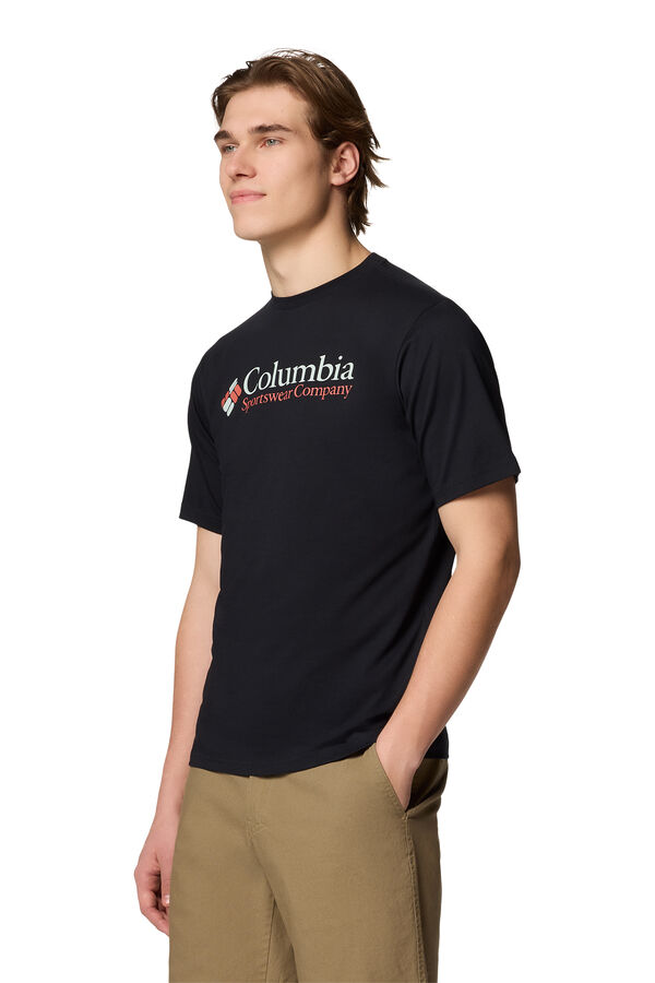 Columbia Camiseta masculina de manga curta de algodão orgânico Basic Logo™ da para homem preto