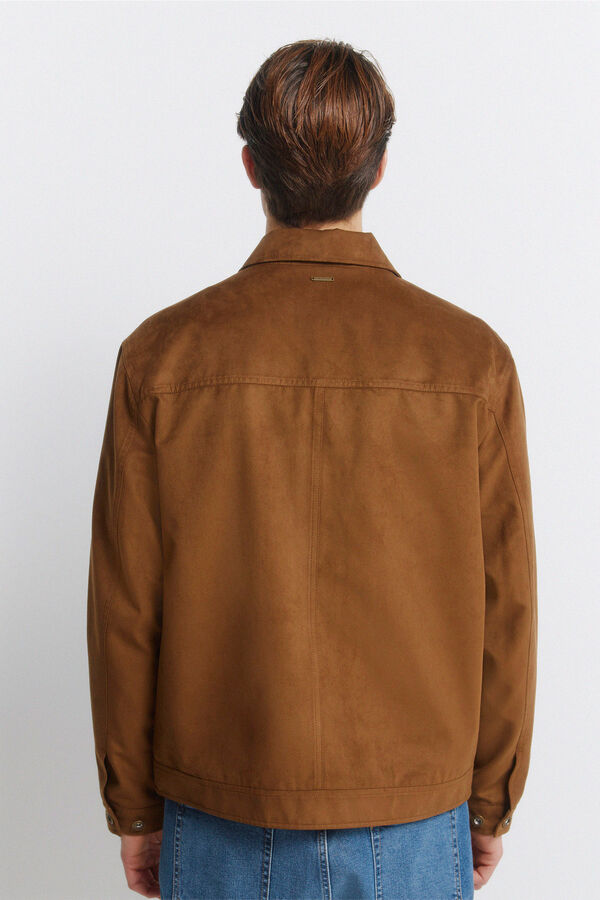 Springfield Faux suede jacket brown