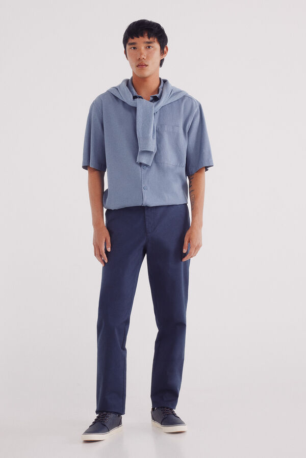 Springfield Slim fit lightweight chinos pants blue