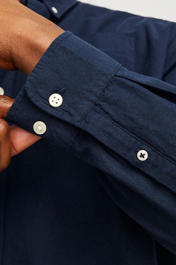 Jack & Jones PLUS Camisa Oxford de manga comprida azul