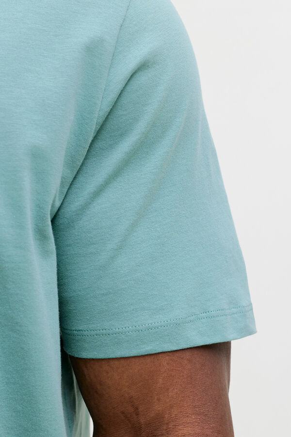 Jack & Jones PLUS T-shirt de algod&atilde;o estampada azul