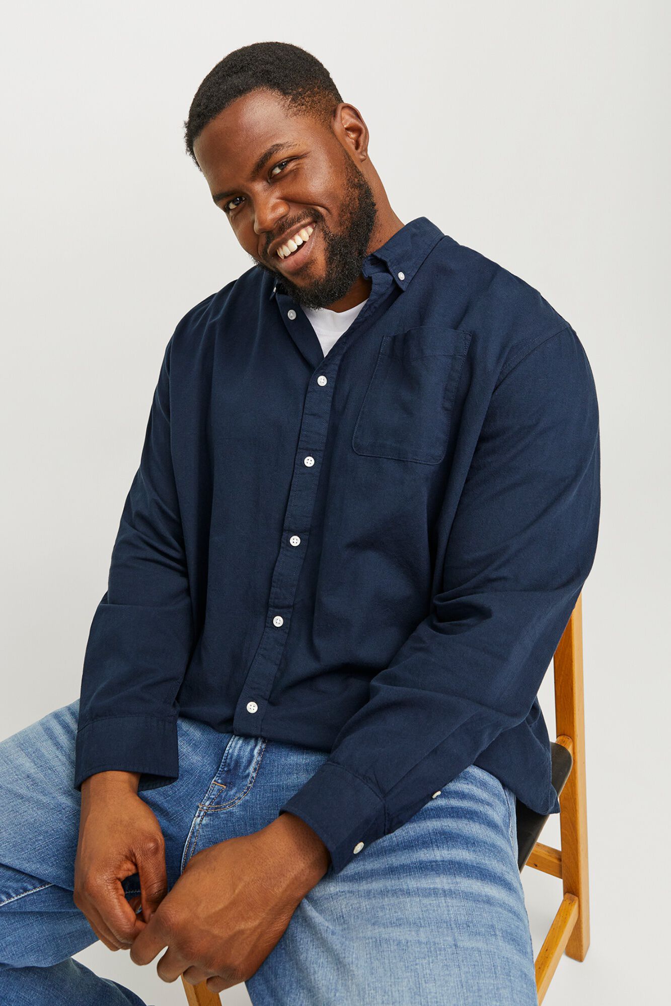 Jack & Jones PLUS Camisa Oxford de manga comprida