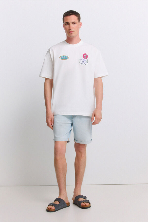 Springfield Bermuda jeans ultraleve slim fit azul
