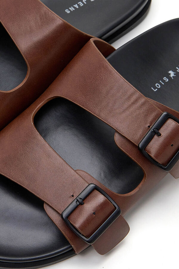 Lois Sand&aacute;lia casual aberta dois fechos castanho