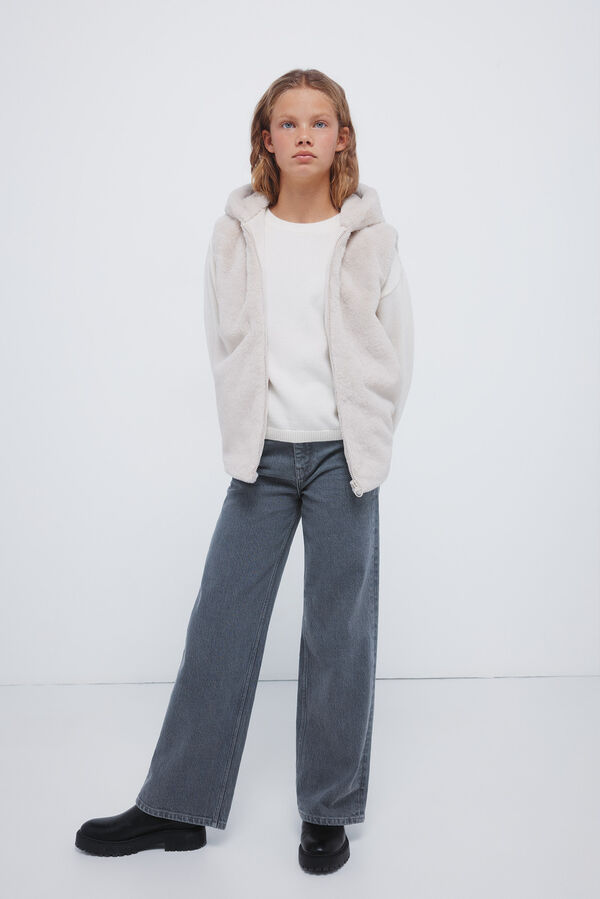 Springfield Kids Colete de pele de menina azul