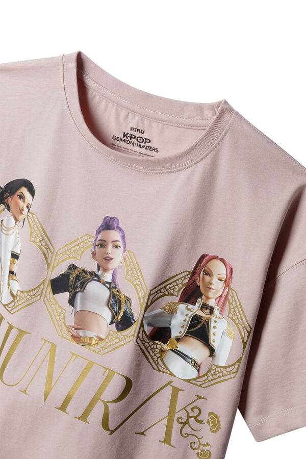 Springfield Kids T-shirt de manga curta "KPOP HUNTRIX" menina rosa