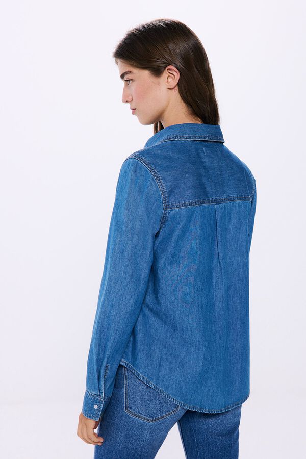 Springfield Denim shirt steel blue