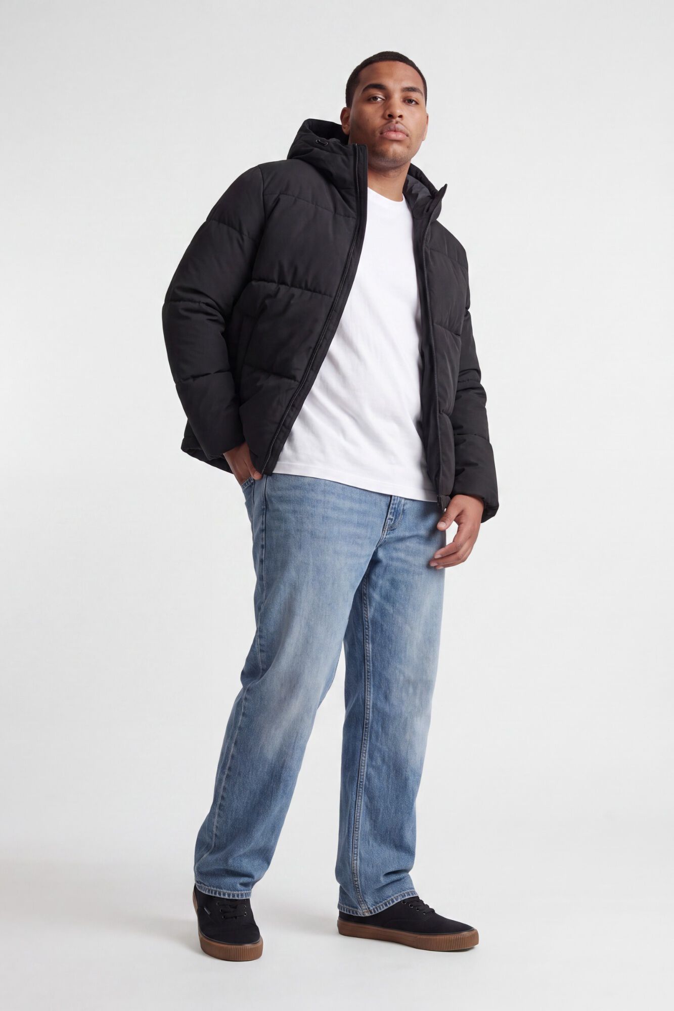 Jack & Jones PLUS Blus&atilde;o puffer com capuz