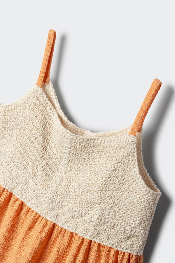 Springfield Kids Vestido com detalhes em crochet para menina vermelho
